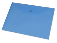 Папка-конверт А4, синий прозрачный, пластик