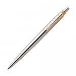 Ручка шариковая Parker «Jotter Core Stainless Steel GT», серебристый/золотистый, полированная нержавеющая сталь. отделка- позолоченная нержавеющая сталь