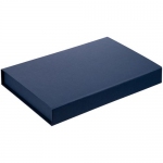 Коробка Silk с ложементом под ежедневник 10x16 см, аккумулятор и ручку, синяя, 27х18х3,5 см