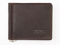 Зажим для денег ZIPPO, цвет "мокко", натуральная кожа, 10,5x1x9 см