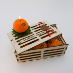 Набор свечей "Шесть мандаринов в ящике"