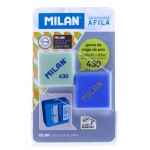 Набор пластиковая точилка Milan "Afila", 1 отверстие + ластик 430, блистер