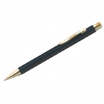 Ручка шариковая Berlingo "Golden Standard" синяя, 0,7мм, корпус черный/золото, автомат, пласт.футляр