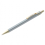 Ручка шариковая Berlingo "Silver Premium" синяя, 0,7мм, корпус хром/золото, автомат., пласт. футляр