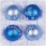 Набор стеклянных шаров "Новогодний" 4шт., 75мм, подарочная коробка