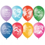 Воздушные шары, 50шт., M12/30см, Поиск "Свадебная тематика", пастель+декор