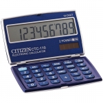 Калькулятор карманный Citizen CTC-110WB 10 разрядов, двойное питание, 63*106*14мм, синий