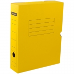 Короб архивный с клапаном OfficeSpace, микрогофрокартон,  75мм, желтый, до 700л.