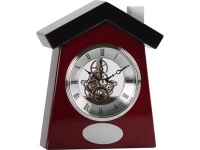 Часы настольные «Домик», коричневый/серебристый/черный, дерево/металл