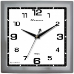 Часы настенные ход плавный, офисные Камелия "Серебро 2", квадратные, 29*29*3,5, серебристая рамка