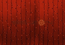 Светодиодный занавес 2x1,5м. красный, черный провод