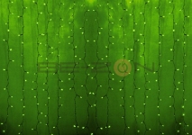 Светодиодный занавес 2x3м. зеленый, прозрачный провод