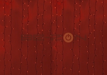 Светодиодный занавес 2x6м. красный, черный провод