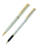 Набор: ручка шариковая + роллер Pierre Cardin PEN and PEN, корпус - латунь. Отделка - матовое
