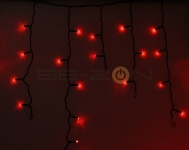 Гирлянда Айсикл (бахрома) 4,8 х 0,6 м, черный провод, 220В, диоды красные,