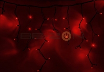 Гирлянда Айсикл (бахрома) 4,0 х 0,6 м, черный провод "КАУЧУК", 220В, диоды красные,