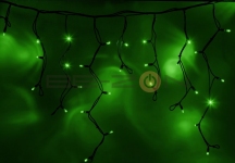 Гирлянда Айсикл (бахрома) 4,0 х 0,6 м, черный провод "КАУЧУК", 220В, диоды зеленые,