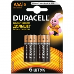 Батарейка Duracell Basic AAA (LR03) алкалиновая, 6BL