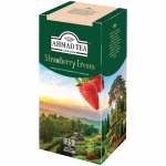 Чай Ahmad Tea "Strawberry Cream", черный, с аром. клубники со сливками, 25 пакетиков по 1,5г