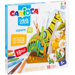 Набор для рисования Carioca "Giraffe" 18 фломастеров + сборная подставка, картон.уп.
