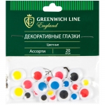 Материал декоративный Greenwich Line "Глазки", цветные, ассорти, 20шт.