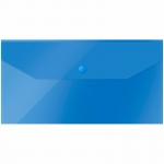 Папка-конверт на кнопке OfficeSpace, C6, 150мкм, полупрозрачная, синяя