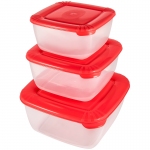 Набор контейнеров для СВЧ и хранения продуктов PlastTeam "Polar", квадратные, 3шт., 0,95л/1,5л/2,5л