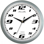 Часы настенные ход плавный, Камелия "Классика", круглые, 29*29*3,5, серебристая рамка