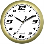 Часы настенные ход плавный, Камелия "Классика", круглые, 29*29*3,5, золотистая рамка