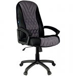 Кресло руководителя Helmi HL-E85 "Graphite", ткань TW черная/серая, мягкий подлокотник