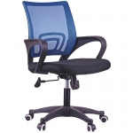 Кресло оператора OfficeSpace SP-M96, ткань, спинка сетка синяя/сиденье TW черная, механизм качания
