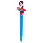 Ручка шариковая с большим фигурным клипом "SWAG", синяя, зебра с сёрфом