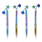 Ручка гелевая формовая с подвесом " Русалки", звезда, ракушка, синяя