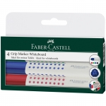Набор маркеров для белых досок Faber-Castell "Grip 1583" 4цв., пулевидный, 2,0мм, европодвес