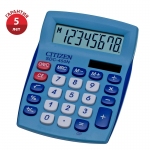 Калькулятор настольный Citizen SDC-450, 8 разр., двойное питание, 120*87*22мм, синий