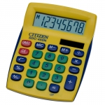Калькулятор малый настольный Citizen SDC-450NYLCFS, 8 разрядный, двойное питание, 120*87*22, желтый