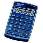 Калькулятор карманный Citizen CPC-112BLWB, 12 разрядный, двойное питание, 120*72*9, синий