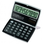 Калькулятор карманный Citizen CTC-110BKWB, 10 разрядный, двойное питание, 106*63*14, черный