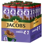Кофе растворимый Jacobs "Choco", с какао-порошком, 4 в 1, порционный 24 пакетика*12г