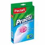Перчатки латексные Paclan "Practi", M, 10шт., картон. коробка с европодвесом