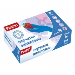 Перчатки виниловые Paclan "Practi", S, синие, 100шт., картон. коробка
