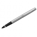 Ручка роллер Parker «Jotter Core Stainless Steel CT», серебристый/черный, полированная нержавеющая сталь, пластиковая зона захвата. отделка- нержавеющая сталь