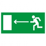 Знак информационный OfficeSpace "Направление к эвакуационному выходу налево", прямоуг, 150*300мм,ПВХ