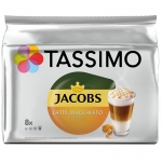 Кофе в капсулах Jacobs "Latte Macchiato Caramel", капсула 33,5 г, 8 капсул, для машины Tassimo