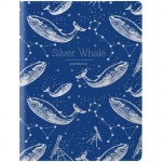 Дневник 1-11 кл. 48л. (лайт) "Silver whale", иск.кожа, фольга, тон. блок, ляссе
