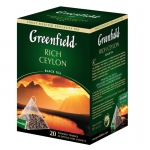 Чай Greenfield "Rich Ceylon", черный, 20 фольг. пакетиков-пирамидок по 2г
