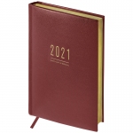 Ежедневник датированный 2021г., A5, 176л., кожзам, OfficeSpace "Dallas", коричневый