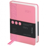 Ежедневник датированный 2021г., А6, 184л., кожзам, Berlingo "Vivella Prestige", розовый
