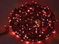 Гирлянда "Твинкл Лайт" 20 м, черный КАУЧУК, 240 диодов, цвет красный