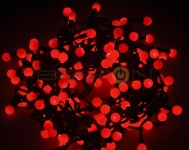 Гирлянда "Мультишарики" O17,5мм, 20 м, черный ПВХ, 200 диодов, цвет красный
